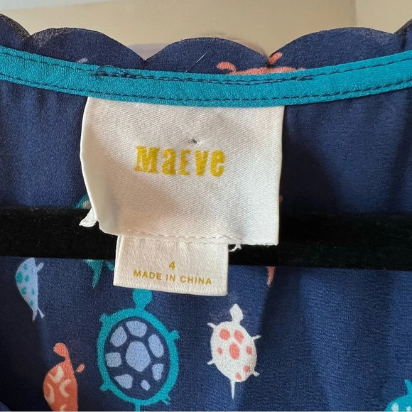 Maeve Anthropologie Turtle Print Scalloped tank top - Picture 4 of 5